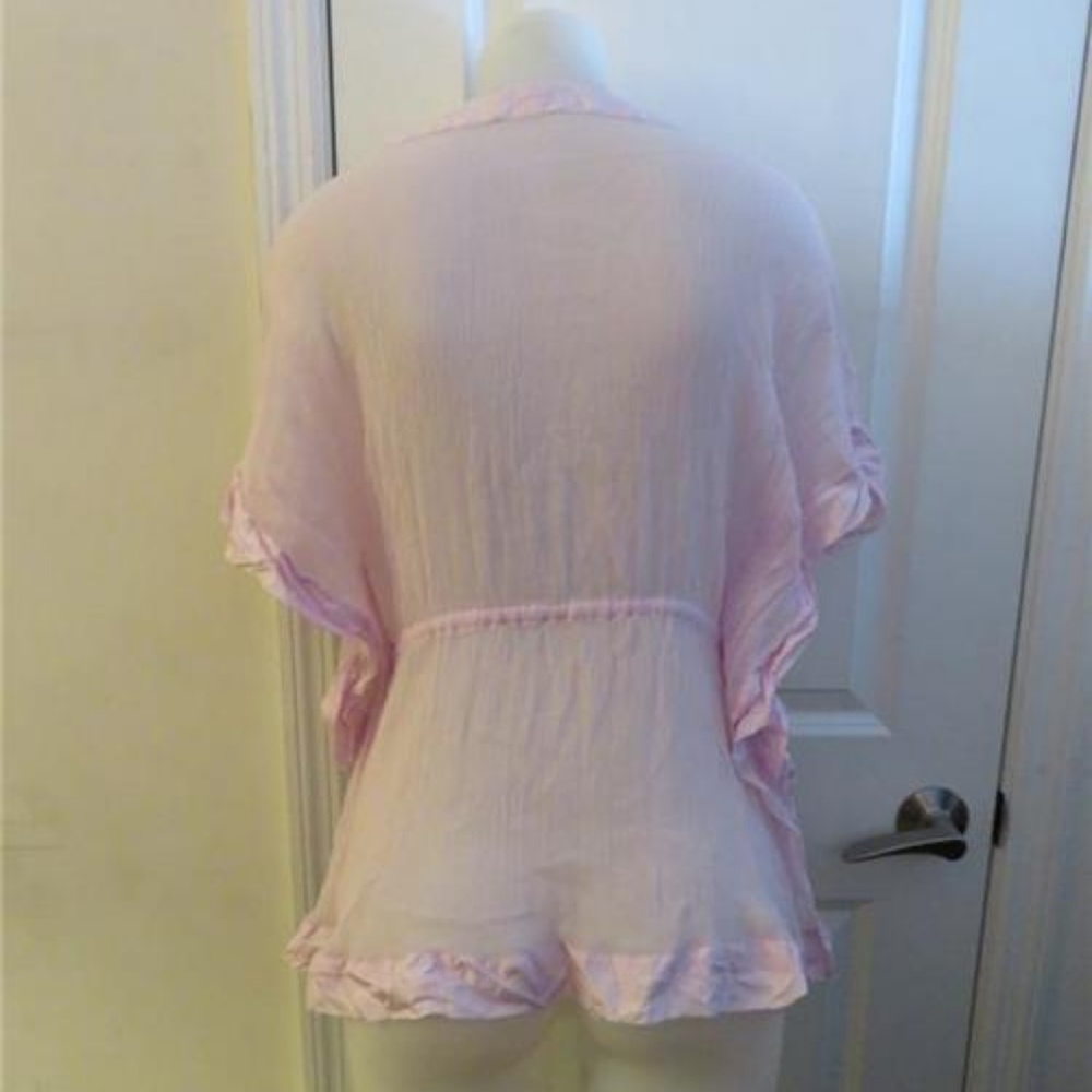 CALYPSO ST. BARTH SILK PINK SHEER  TOP XS * - Picture 2 of 4